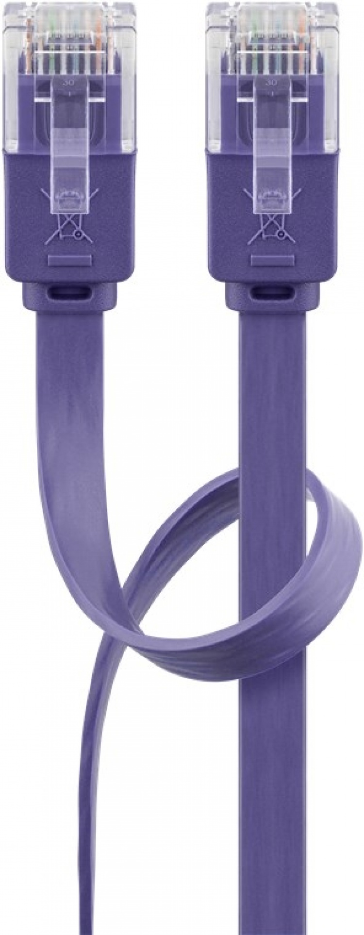 Goobay CAT 6 Flat Patch Cable, U/UTP, violet copper conductor (CU), 2 m