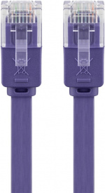 Goobay CAT 6 Flat Patch Cable, U/UTP, violet copper conductor (CU), 2 m