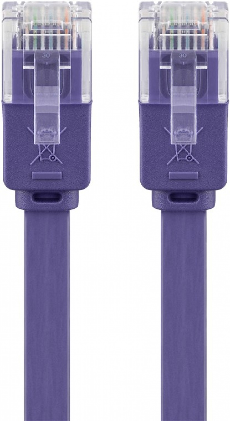 Goobay CAT 6 Flat Patch Cable, U/UTP, violet copper conductor (CU), 2 m