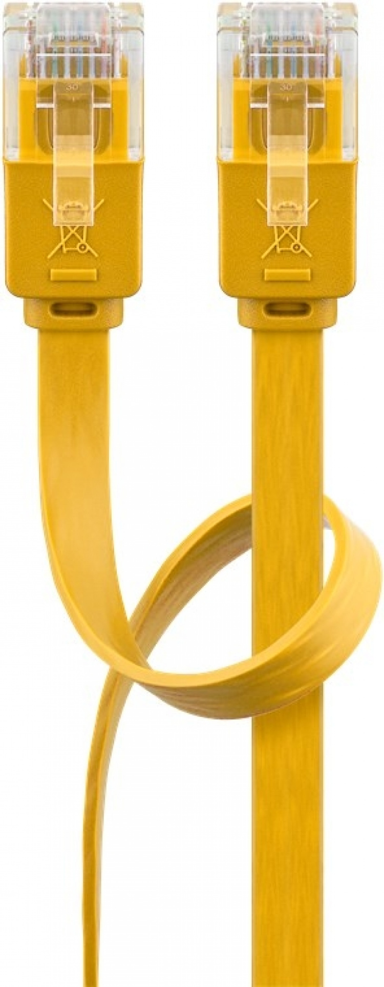 Goobay CAT 6 Flat Patch Cable, U/UTP, yellow copper conductor (CU), 3 m