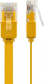 Goobay CAT 6 Flat Patch Cable, U/UTP, yellow copper conductor (CU), 3 m