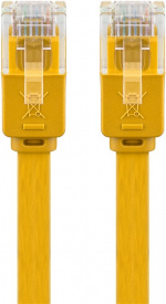 Goobay CAT 6 Flat Patch Cable, U/UTP, yellow copper conductor (CU), 3 m