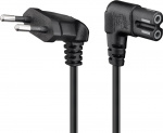 Goobay Connection Cable Euro Plug Angled at Both Ends, 1.5 m, Black Euro plug (type C, CEE 7/16) > appliance socket C7