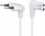 Goobay Connection Cable Euro plug Angled at Both Ends, 5 m, White Euro plug (type C, CEE 7/16) > appliance socket C7 Goobay Connection Cable Euro plug Angled at Both Ends, 5 m, White Euro plug (type C, CEE 7/16) > appliance socket C7