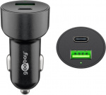 Goobay Dubbel USB-billadare USB-C™ PD (Power Delivery) (48 W) 48 W (12/24 V) USB-A/USB-C™ lämplig för enheter med USB-C™ (Power Delivery), t.ex. iPhone 12