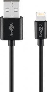 Goobay Apple Lightning laddningssats (5 W) Strömförsörjning med Apple Lightning-kabel 1 m (svart)
