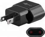 Goobay Nätadapter USA/Japan, svart europlug (typ C, CEE 7/16) > amerikansk/japansk stickkontakt (typ A, NEMA 1-15, 2-polig) Goobay Nätadapter USA/Japan, svart europlug (typ C, CEE 7/16) > amerikansk/japansk stickkontakt (typ A, NEMA 1-15, 2-polig)