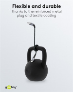 Goobay USB-C™ till USB-A textilkabel med metallkontakter 1 m elegant och extra robust anslutningskabel för enheter med USB-C™-port