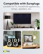 Goobay Förlängningskabel Europlug, 5 m, vit Europlug (typ C, CEE 7/16) > Europeiskt uttag Goobay Förlängningskabel Europlug, 5 m, vit Europlug (typ C, CEE 7/16) > Europeiskt uttag