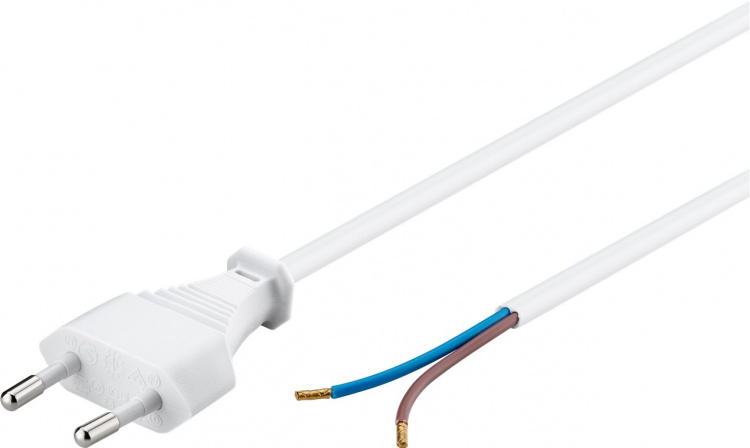 Goobay Kabel med euro-kontakt för montering, 1,5 m, vit Euro-kontakt (typ C, CEE 7/16) > lösa kabeländar Goobay Kabel med euro-kontakt för montering, 1,5 m, vit Euro-kontakt (typ C, CEE 7/16) > lösa kabeländar