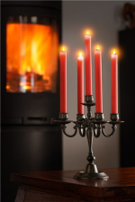 Goobay Set med 5 röda LED riktiga vax stav ljus, inkl. fjärrkontroll Vacker och säker belysningslösning för många områden som hus och loggia, kontor eller skolor