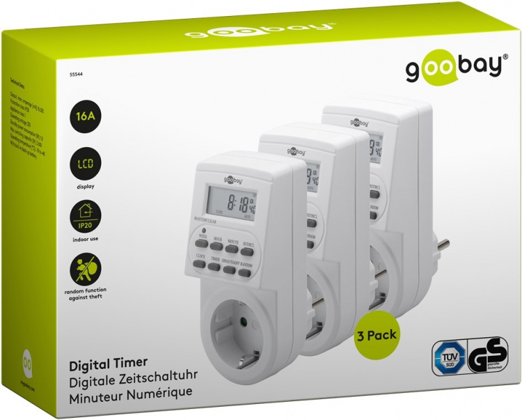 Goobay Set med 3, digital timer Lättanvänd digital timer Goobay Set med 3, digital timer Lättanvänd digital timer