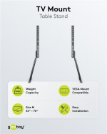 Goobay TV bordsställ för TV-apparater och monitorer mellan 32 och 70 tum (81-178 cm) upp till 50 kg, lutas
