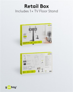 Goobay TV-golvstativ Basic (storlek L) för TV-apparater och bildskärmar mellan 37 och 70 tum (94-178 cm) upp till 40 kg, svängbar