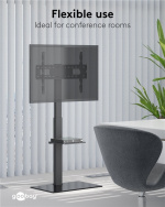 Goobay TV-golvstativ Basic (storlek L) för TV-apparater och bildskärmar mellan 37 och 70 tum (94-178 cm) upp till 40 kg, svängbar