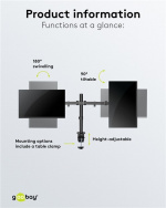 Goobay Dubbel bildskärmsfäste Flex för bildskärmar mellan 17 och 32 tum (43-81 cm) Goobay Dubbel bildskärmsfäste Flex för bildskärmar mellan 17 och 32 tum (43-81 cm)