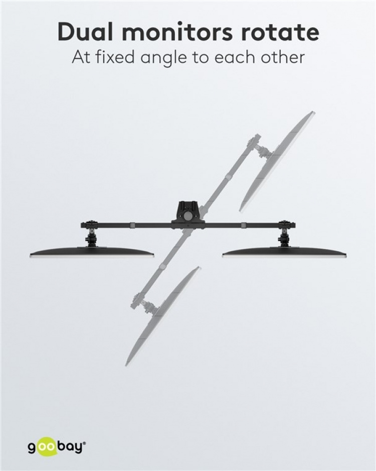 Goobay Dubbel bildskärmsfäste Fix för bildskärmar mellan 17 och 32 tum (43-81 cm) upp till 9 kg