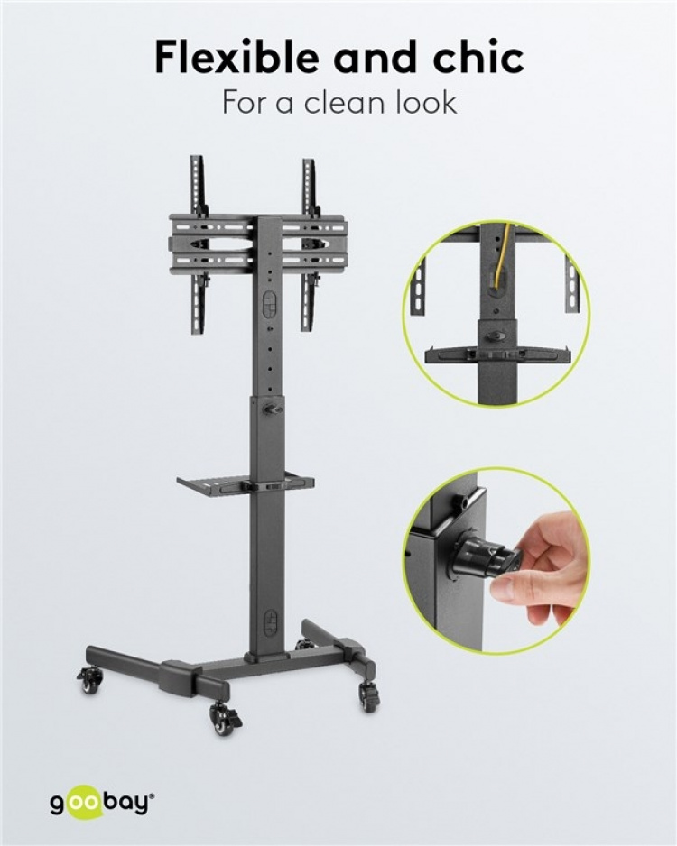 Goobay TV-presentationsställ Basic (storlek L) för TV-apparater eller monitorer mellan 37 och 70 tum (94-178 cm) upp till 35 kg