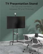Goobay TV-presentationsstativ Pro (storlek L) för TV-apparater och monitorer mellan 37 och 70 tum (94-178 cm) upp till 50 kg, vinklingsbar