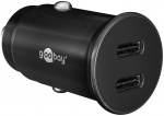 Goobay Dual-USB-C™ PD (Power Delivery) Auto Fast Charger (30 W) 30 W (12/24 V)lämplig för enheter med USB-C™ (Ström Delivery), såsom iPhone 12 Goobay Dual-USB-C™ PD (Power Delivery) Auto Fast Charger (30 W) 30 W (12/24 V)lämplig för enheter med USB-C™ (Ström Delivery), såsom iPhone 12