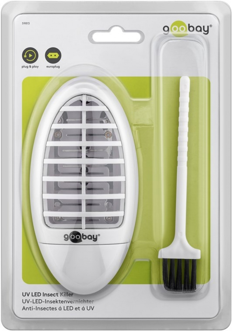 Goobay UV-LED-insektsdödare Elektrisk UV LED-insektsfälla för inomhusbruk