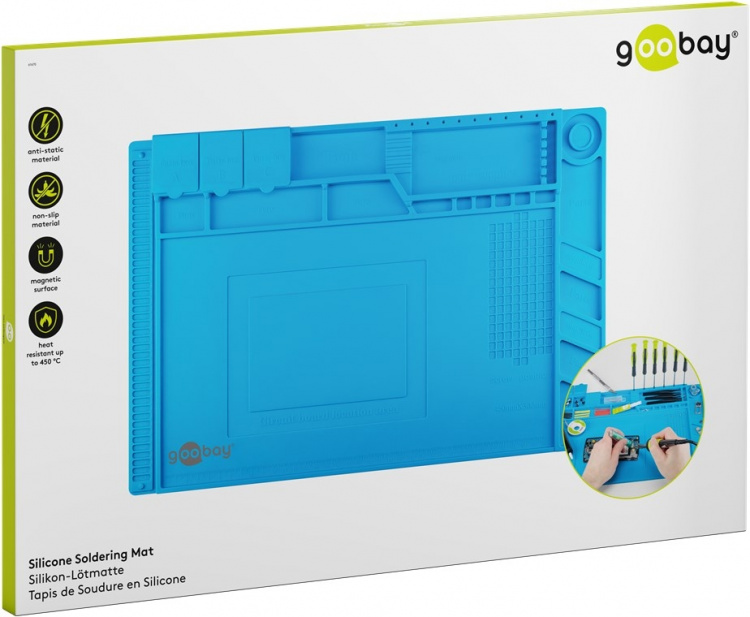 Goobay Silikonlödmatta flexibel arbetsunderlägg för säker lödning, reparation och pyssel Goobay Silikonlödmatta flexibel arbetsunderlägg för säker lödning, reparation och pyssel