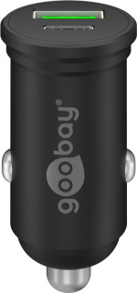 Goobay Dubbel USB-billadare USB-C™ PD (Power Delivery) (45 W) 45 W (12/24 V), lämplig för enheter med USB-C™ (Power Delivery), t.ex. iPhone 12