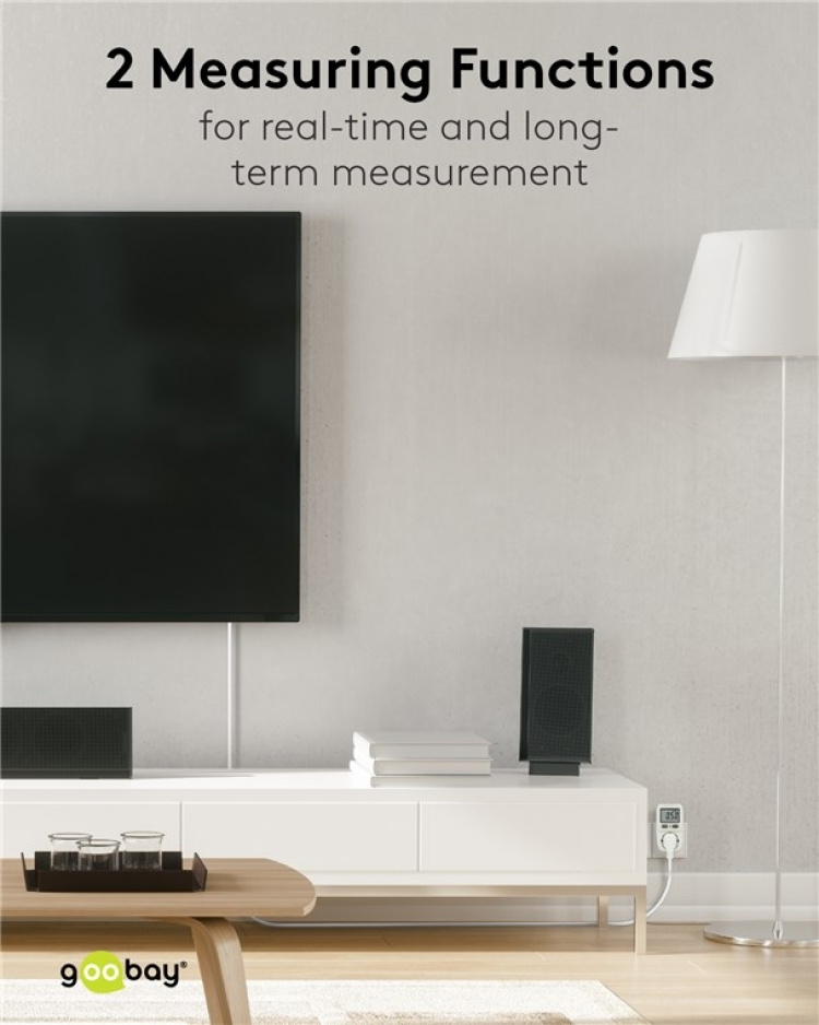 Goobay Digital energimätare Basic för mätning av energiförbrukningen för elektriska hushållsapparater Goobay Digital energimätare Basic för mätning av energiförbrukningen för elektriska hushållsapparater