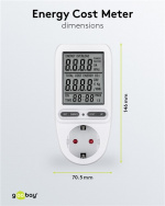 Goobay Digital energimätare Pro för mätning av energiförbrukningen för elektriska hushållsapparater