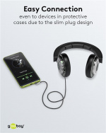 Goobay Ljudanslutningskabel AUX, 3,5 mm stereo, 90°, 0,5 m, Sharkskin Grey Pawl 3,5 mm plugg (3-stift, Stereo) > Pawl 3,5 mm plugg (3-stift, stereo) 90 ° Goobay Ljudanslutningskabel AUX, 3,5 mm stereo, 90°, 0,5 m, Sharkskin Grey Pawl 3,5 mm plugg (3-stift, Stereo) > Pawl 3,5 mm plugg (3-stift, stereo) 90 °