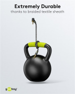 Goobay Ljudanslutningskabel AUX, 3,5 mm stereo, 90°, 2 m, Sharkskin Grey Pawl 3,5 mm plugg (3-stift, Stereo) > Pawl 3,5 mm plugg (3-stift, stereo) 90 °