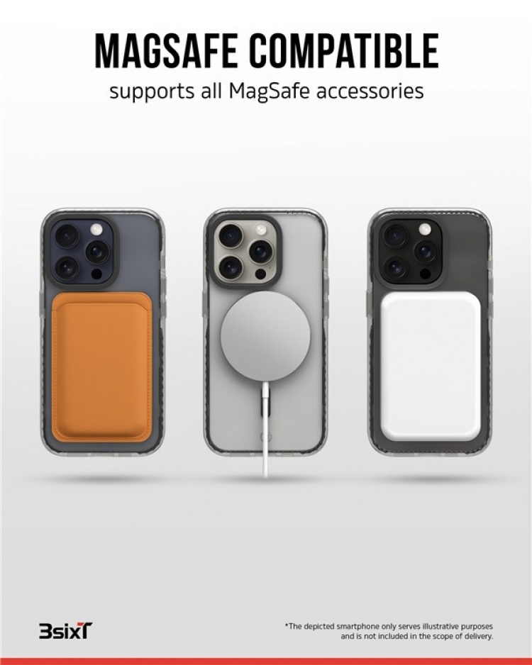 Impact Zero mobilskal 3in1-set kompatibel med Apple iPhone 15 Pro, transparent