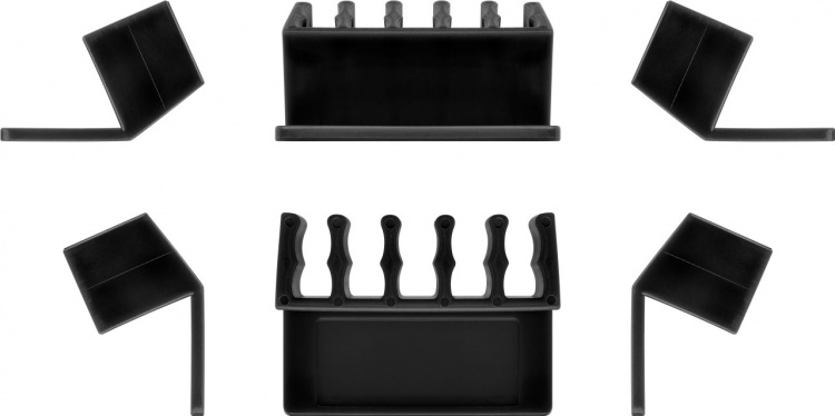 Goobay Kabelhantering 5 urtag, svart 2-pack för att ordna och fästa, avtagbar Goobay Kabelhantering 5 urtag, svart 2-pack för att ordna och fästa, avtagbar
