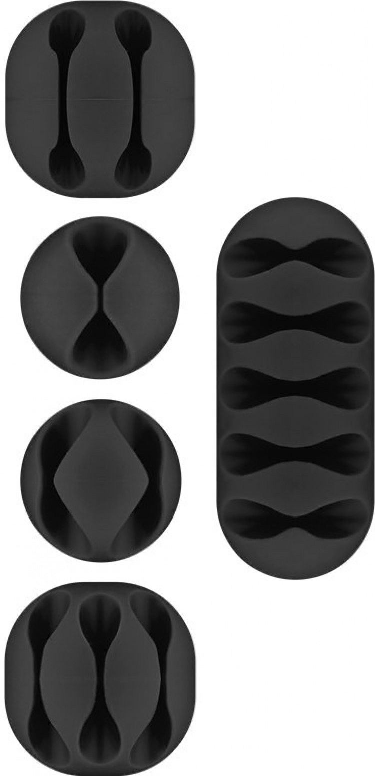 Goobay Kabelhanteringssats, svart 5-pack för att ordna och fästa, avtagbar Goobay Kabelhanteringssats, svart 5-pack för att ordna och fästa, avtagbar