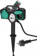 Goobay Dubbelt grenuttag för utomhusbruk med fjärrkontroll särskilt lämplig för utomhusbruk, stänkskydd (IP44) Goobay Dubbelt grenuttag för utomhusbruk med fjärrkontroll särskilt lämplig för utomhusbruk, stänkskydd (IP44)