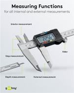 Goobay Digitalt skjutmått 300 mm / 12 tum för mätningar från 0 mm - 300 mm Goobay Digitalt skjutmått 300 mm / 12 tum för mätningar från 0 mm - 300 mm