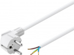 Goobay Angled Protective Contact Cable for Assembly, 5 m, White safety plug (type F, CEE 7/7) > Loose cable ends