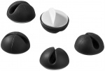 Goobay Kabelhantering 1 urtag (mini), svart 5-pack för att ordna och fästa, avtagbar