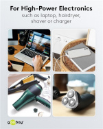 Goobay Nätadapter US, svart uttag med skyddsjord (typ F, CEE 7/3) > Amerikansk/japansk kontakt (typ B, NEMA 5-15, 3-polig) Goobay Nätadapter US, svart uttag med skyddsjord (typ F, CEE 7/3) > Amerikansk/japansk kontakt (typ B, NEMA 5-15, 3-polig)