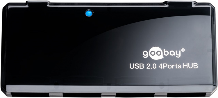 Goobay 4-vägs USB 2.0 Hi-Speed ​​HUB för anslutning av upp till 4 USB-enheter med en USB-anslutning