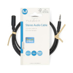 Nedis Stereo Audio Cable | 3.5 mm Male | 3.5 mm Female | Nickel Plated | 1.00 m | Round | Black | Label Nedis Stereo Audio Cable | 3.5 mm Male | 3.5 mm Female | Nickel Plated | 1.00 m | Round | Black | Label