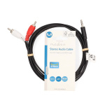 Nedis Stereo Audio Cable | 3.5 mm Male | 2x RCA Male | Nickel Plated | 2.00 m | Round | Black | Label