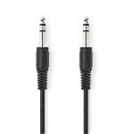 Nedis Stereo Audio Cable | 6.35 mm Male | 6.35 mm Male | Nickel Plated | 2.00 m | Round | Black | Label Nedis Stereo Audio Cable | 6.35 mm Male | 6.35 mm Male | Nickel Plated | 2.00 m | Round | Black | Label