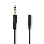 Nedis Stereo Audio Cable | 6.35 mm Male | 6.35 mm Female | Nickel Plated | 5.00 m | Round | Label Nedis Stereo Audio Cable | 6.35 mm Male | 6.35 mm Female | Nickel Plated | 5.00 m | Round | Label