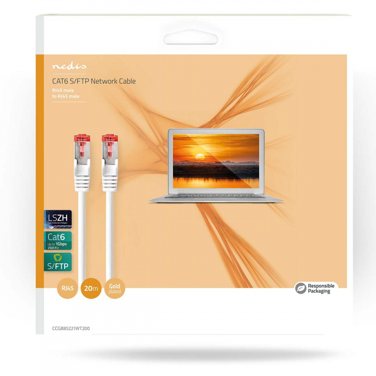 Nedis CAT6 Cable | RJ45 Male | RJ45 Male | S/FTP | 20.0 m | Indoor | Round | LSZH | White | Box