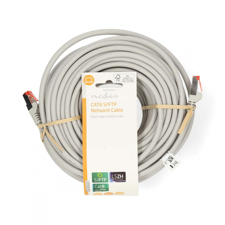 Nedis CAT6 Cable | RJ45 Male | RJ45 Male | S/FTP | 30.0 m | Round | LSZH | Grey | Label Nedis CAT6 Cable | RJ45 Male | RJ45 Male | S/FTP | 30.0 m | Round | LSZH | Grey | Label