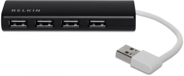 <ul><li>Brand: Belkin</li><li>Transfer rate: 480 Mbps</li><li>Adapter: USB</li><li>Weight: 0.1 kg</li></ul><br /><ul><li>1 x Belkin 4-Port Slim Travel USB Hub</li></ul><div style=