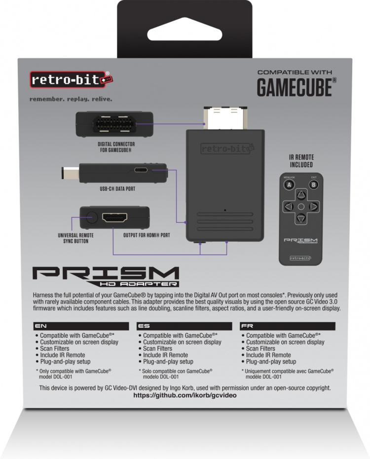 Retro-Bit Prism HD Adapter videoadapter, Nintendo Gamecube