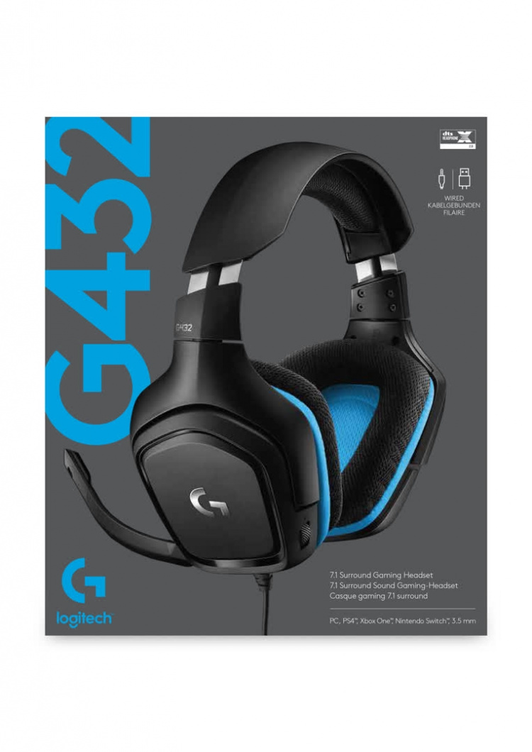 Logitech G432 Gaming Headset Leatherette, Black Logitech G432 Gaming Headset Leatherette, Black