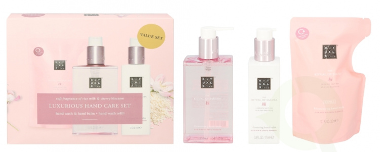 Rituals Sakura Kitchen Box 775 ml 3 Pcs - Hand Wash 300ml/Hand Balm 175 ml/Hand Wash - Refill 300ml